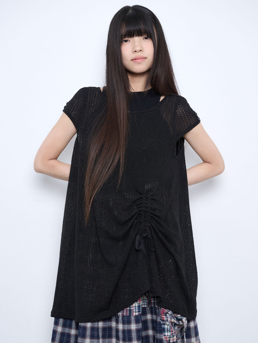 【TUOMIO】CROCHET MINI DRESS
