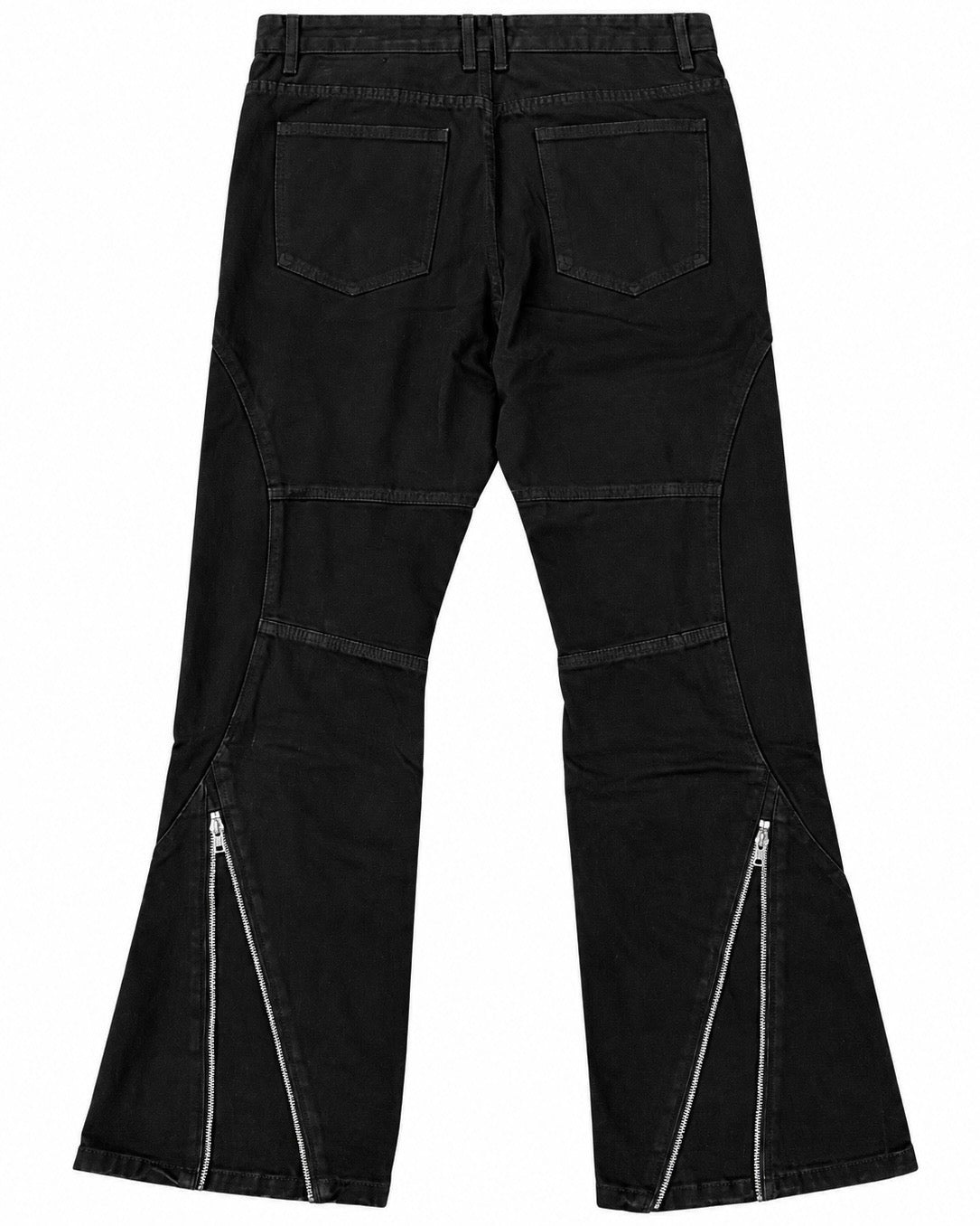 受注制【Never mind the XU】CUTOUT ZIPPER BOOTCUT DENIM (2color)