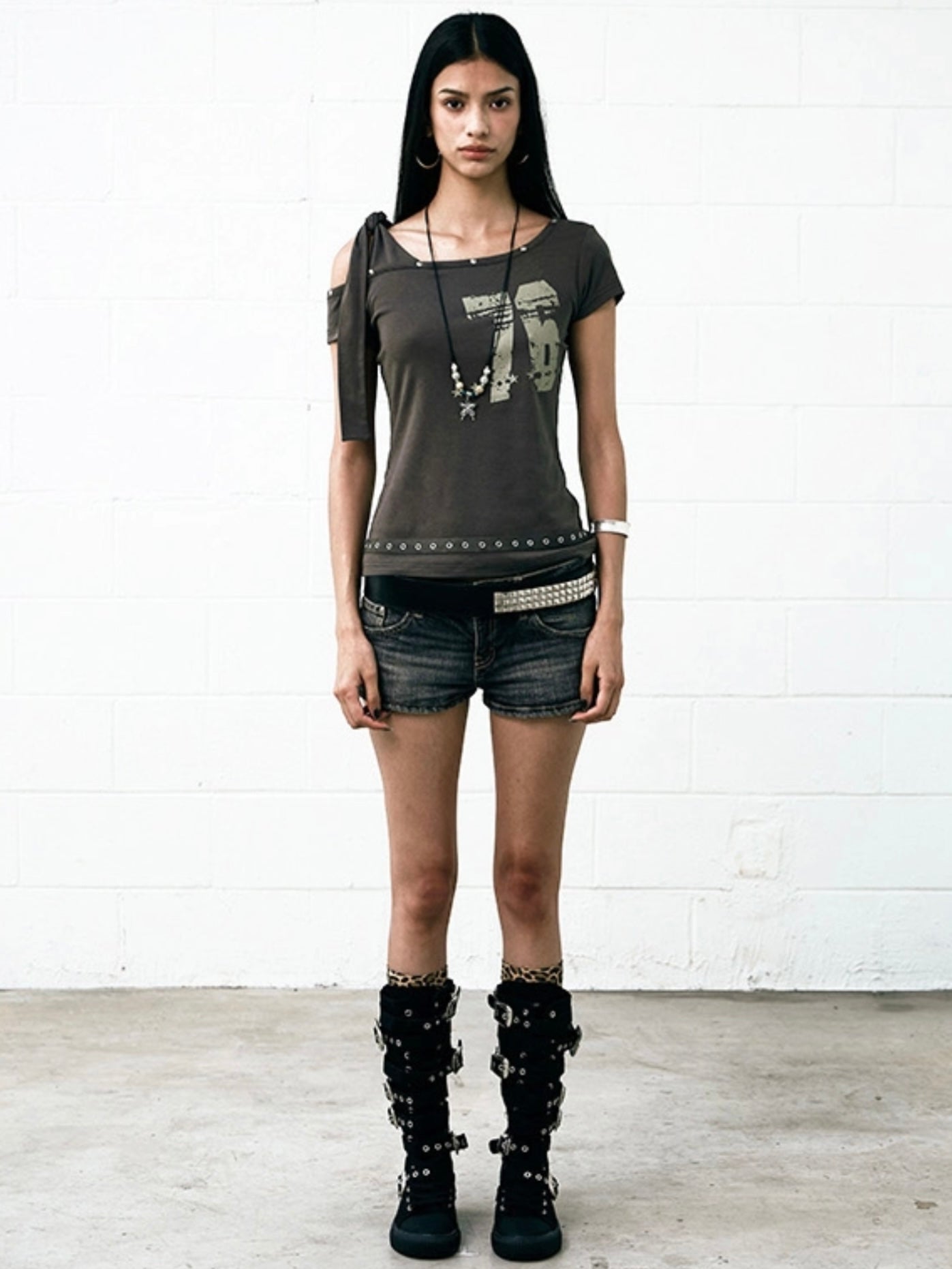 【NOT KNOWING】Tied One Shoulder 76 Top