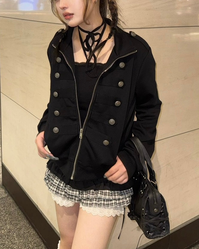 大阪店 WEB限定 受注制【Never mind the XU】Doll Check Layered Skirt