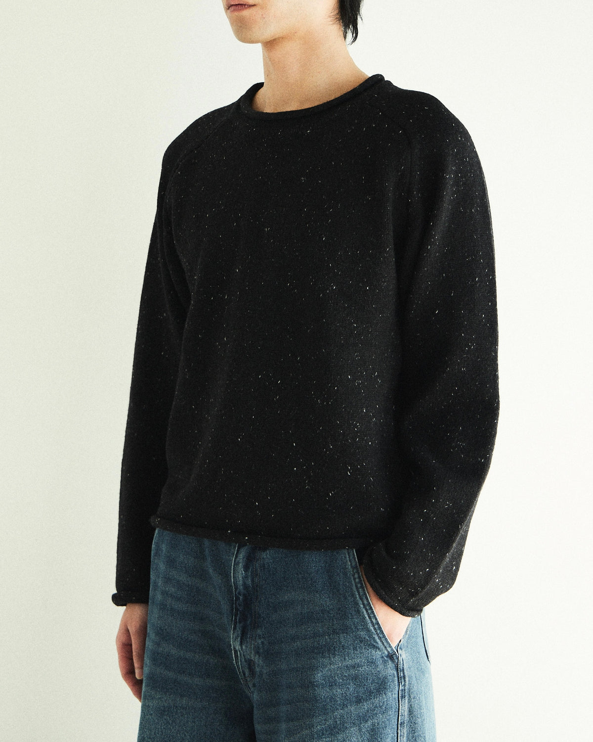 【CS】Cut-Off Nep Crewneck Knit