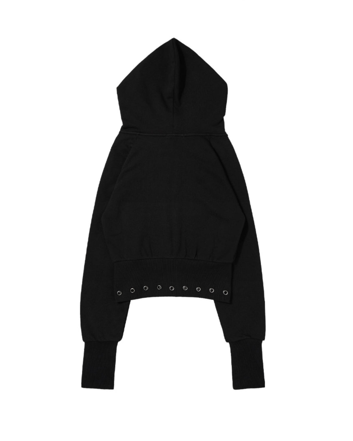 【FANCY CLUB】EYELET RIBBED HOODED ZIP-UP