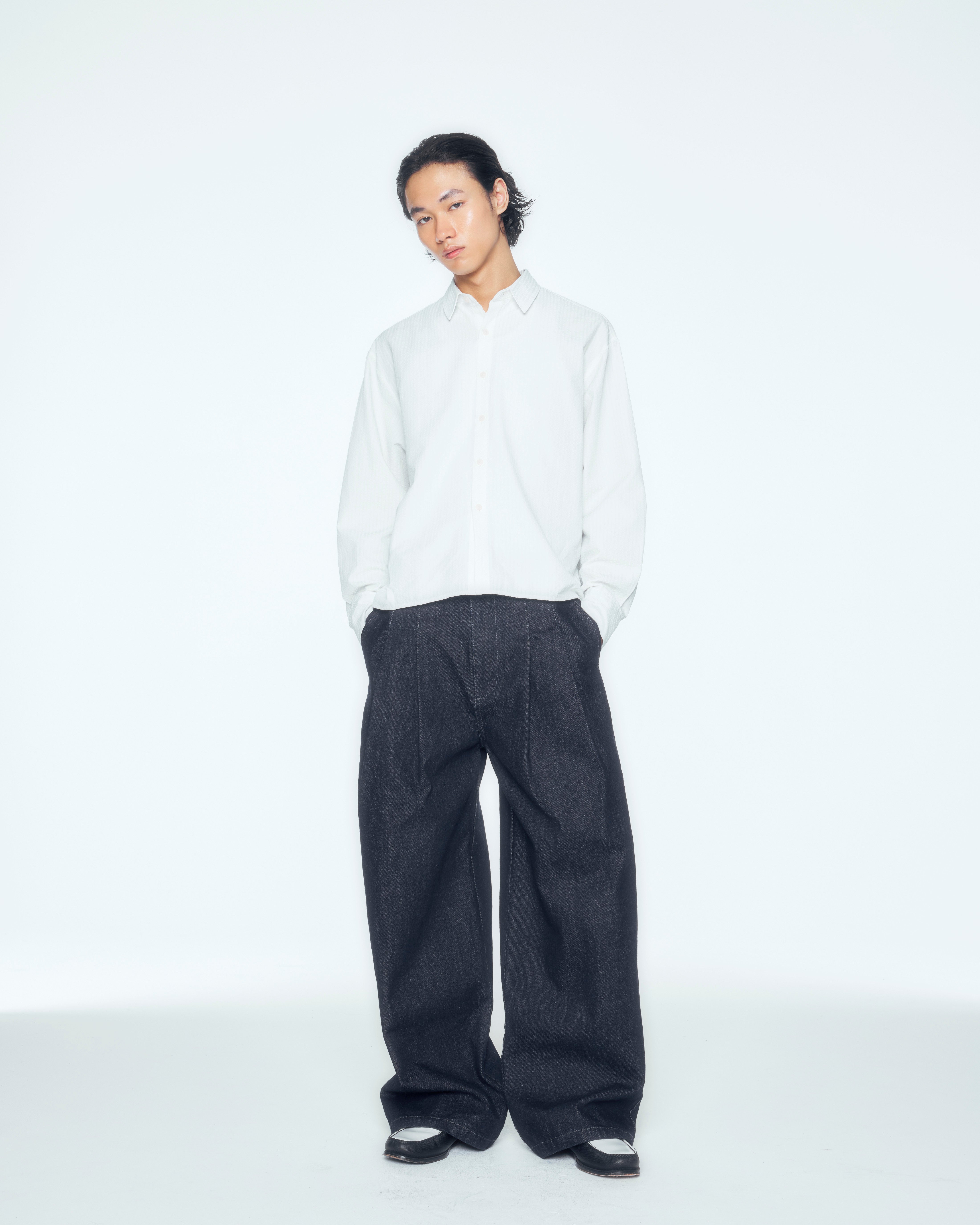 3/20 20:00発売【CS】CROPPED STRIPE BUTTON UP SHIRT