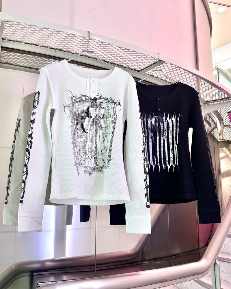 国際配送【BABY09】dark waffle long sleeve