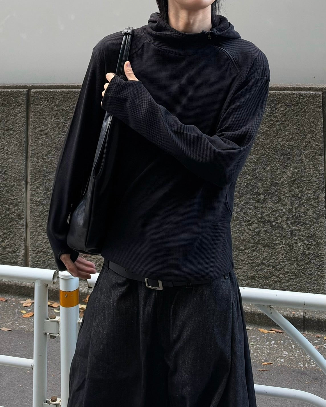 受注制【nmtc+】Diagonal Zip Hood Top (3color)