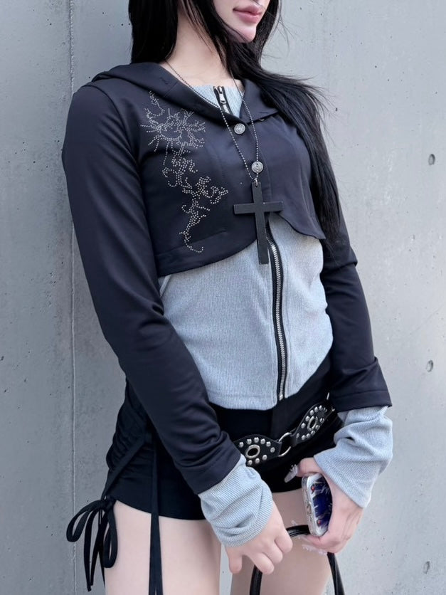 3/1 20:00発売 受注制【nmtc +】bi color vintage zip up hoodie / 【エヌエムティーシープラス】バイカラービンテージジップアップパーカー (2color)