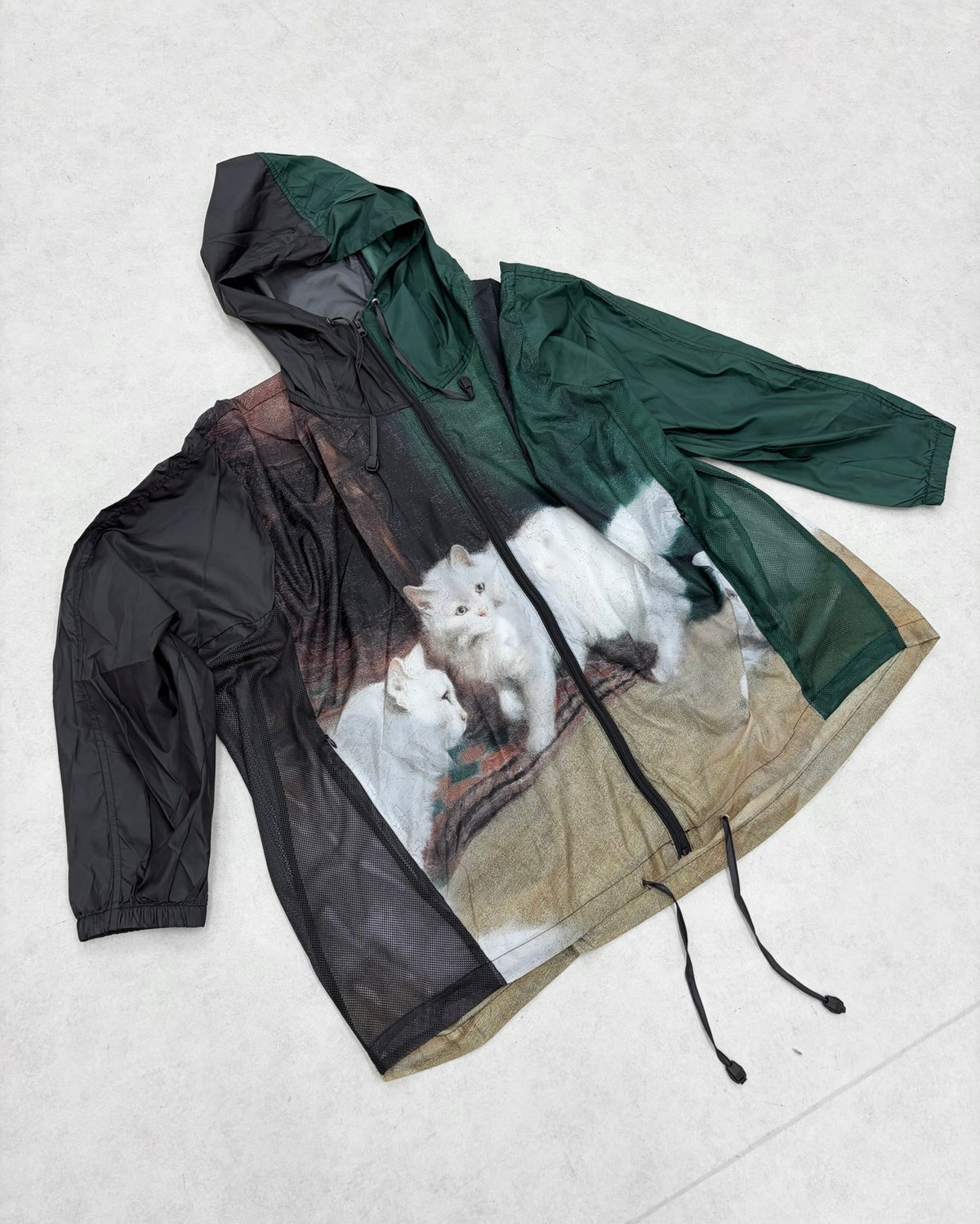 9/18 20:00 発売 国際配送【Nerd out XU】neko hooded windbreaker