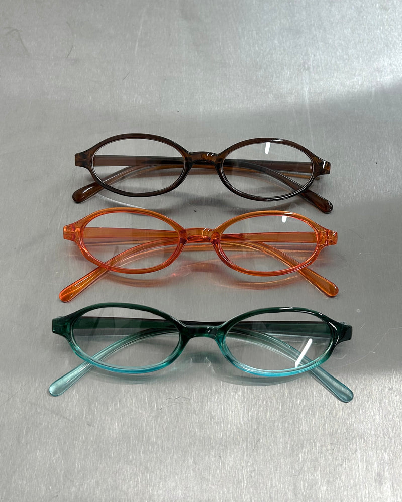 国際配送【Nerd out XU】color oval retro glasses (3color)