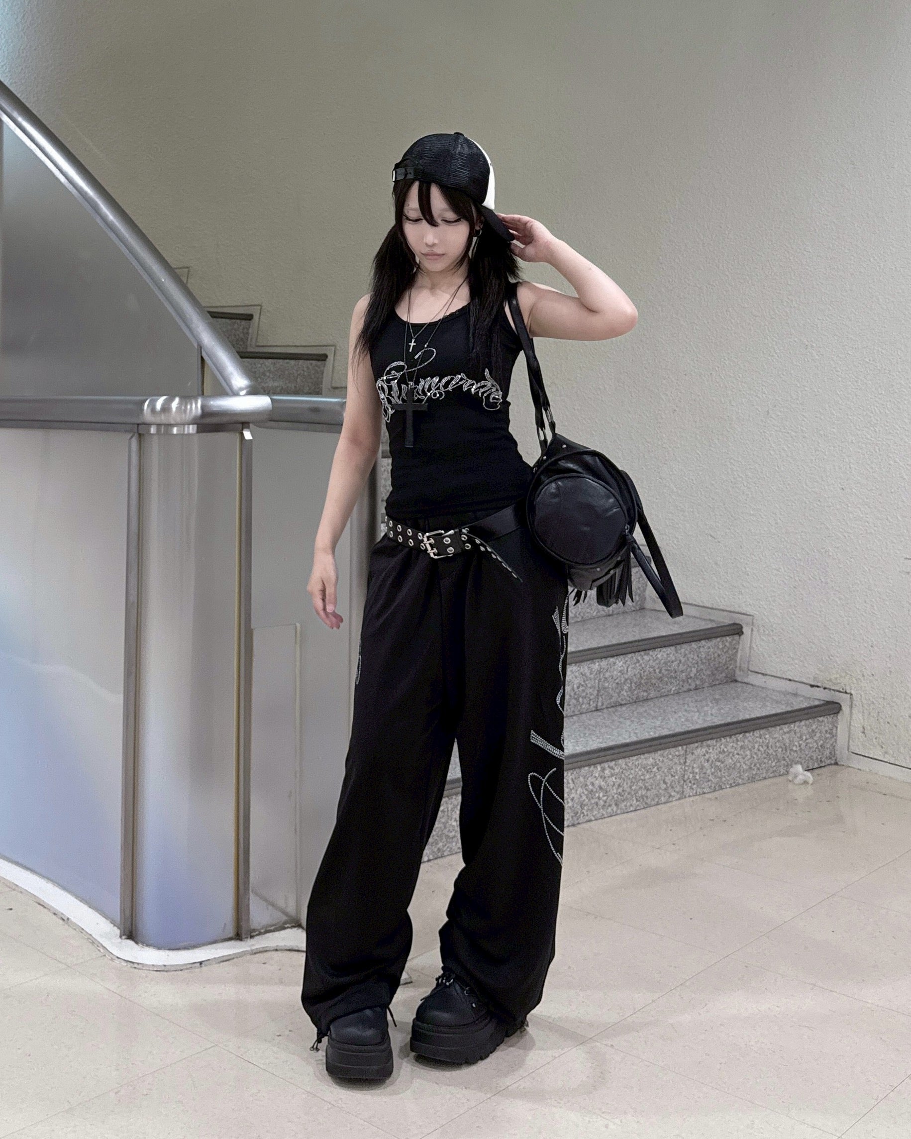 受注制【nmtc+】Neut Crystal Drawstring Pants (2color)