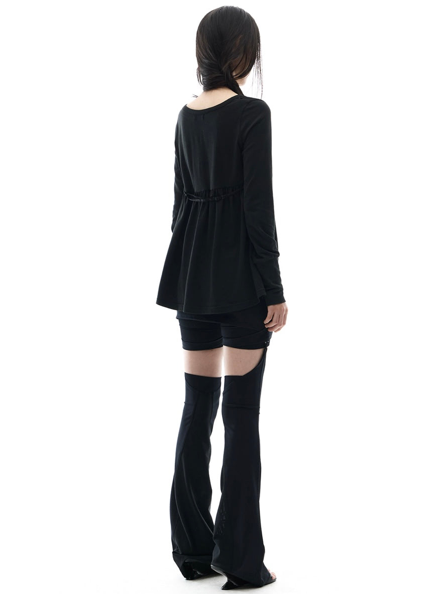 【OJOS】Layered Bra Flare Top