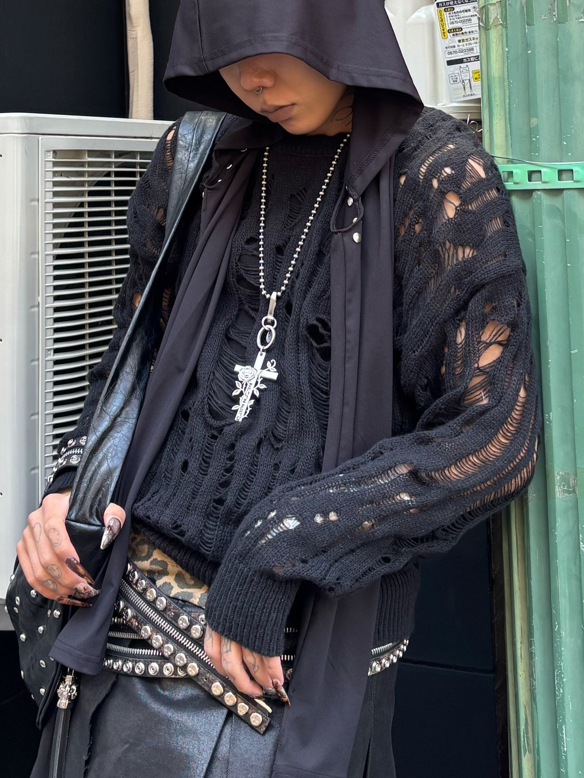 国際配送【Never mind the XU】damage loose knit