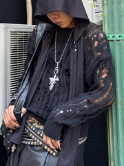 国際配送【Never mind the XU】damage loose knit
