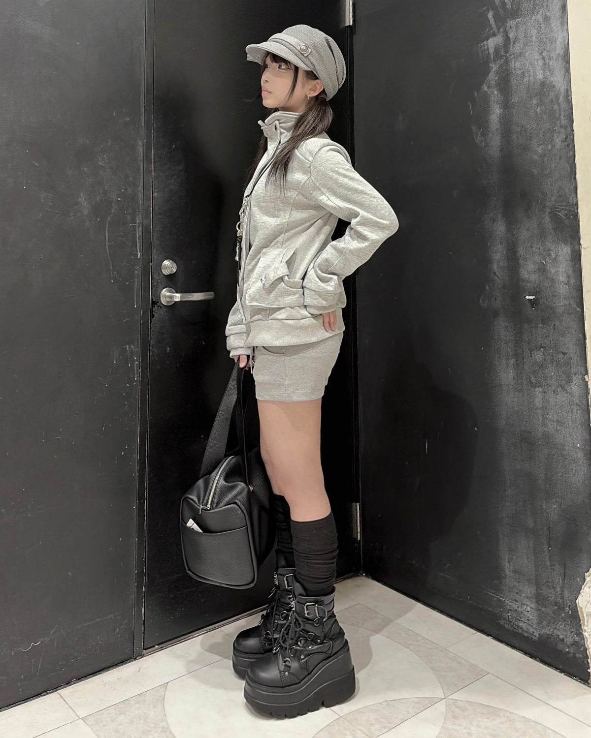 受注制【nmtc+】High neck cargo pocket zip jacket