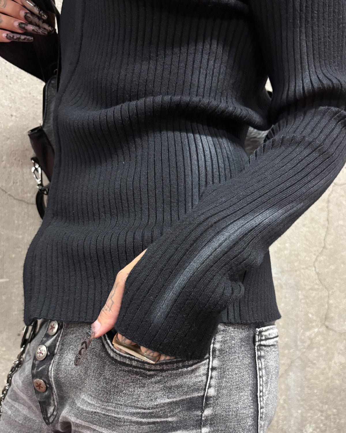 受注制【Never mind the XU】SPRAY WASH ZIP KNIT HOODIE (2color)