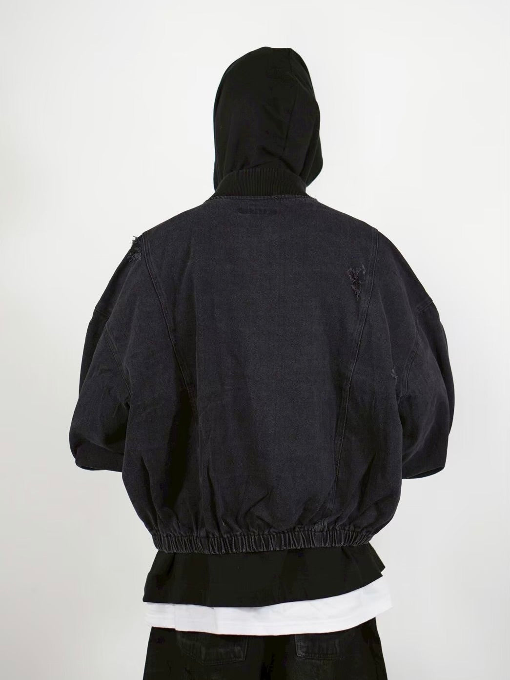 【Chikashitsu +】denim flight bomber jacket (2color)