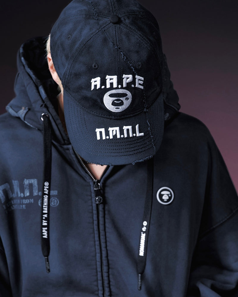 予約受付中【NOMANUAL】AAPE X NMNL SURVIVOR BALL CAP(BLACK)