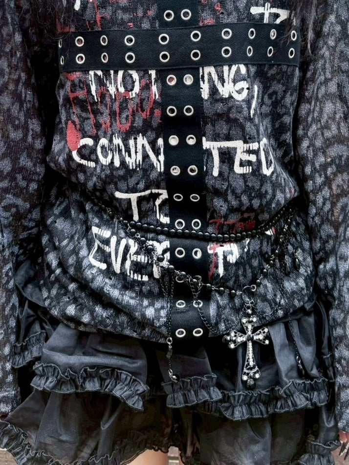 7/11 20:00発売　国際配送【BABY09】cross pearl waist chain (2color)