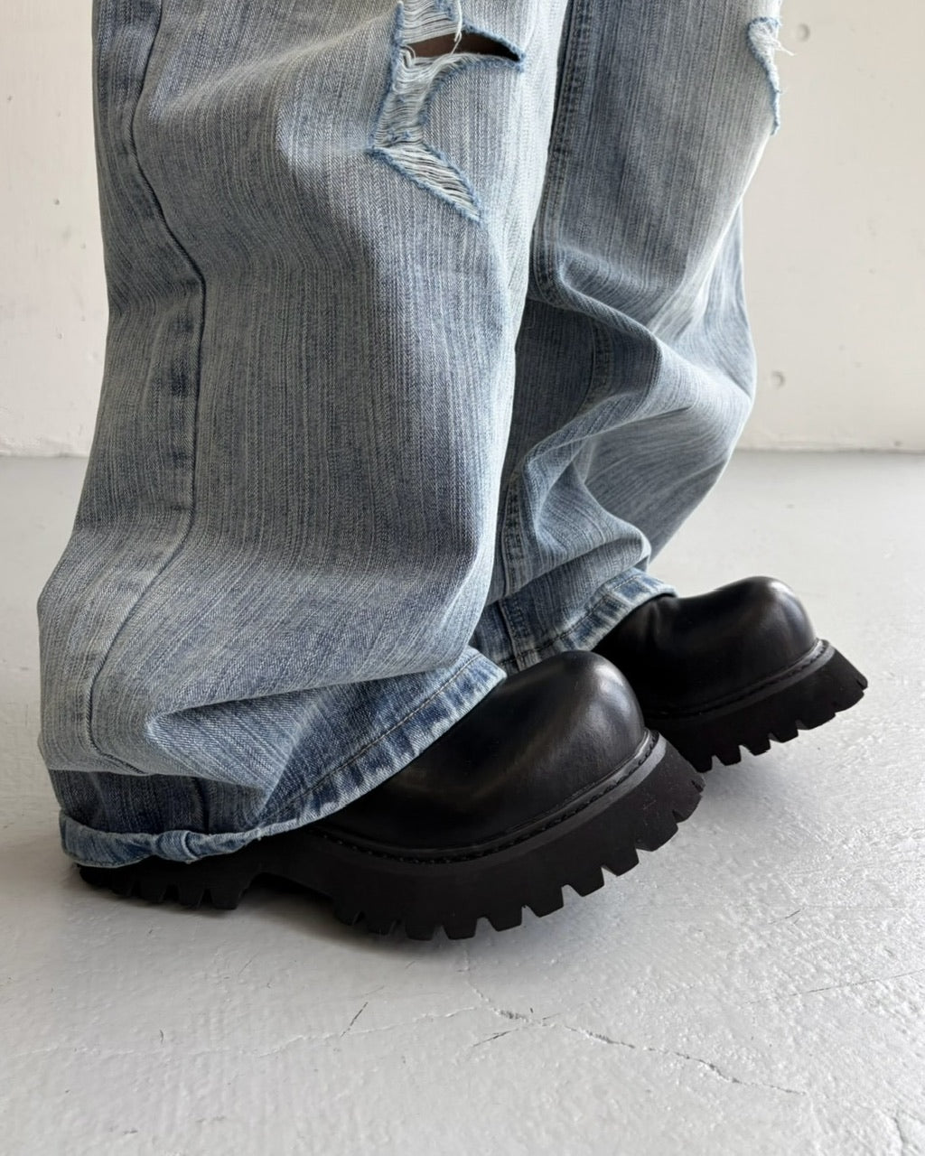国際配送【LUV CODE】leather platform shoes