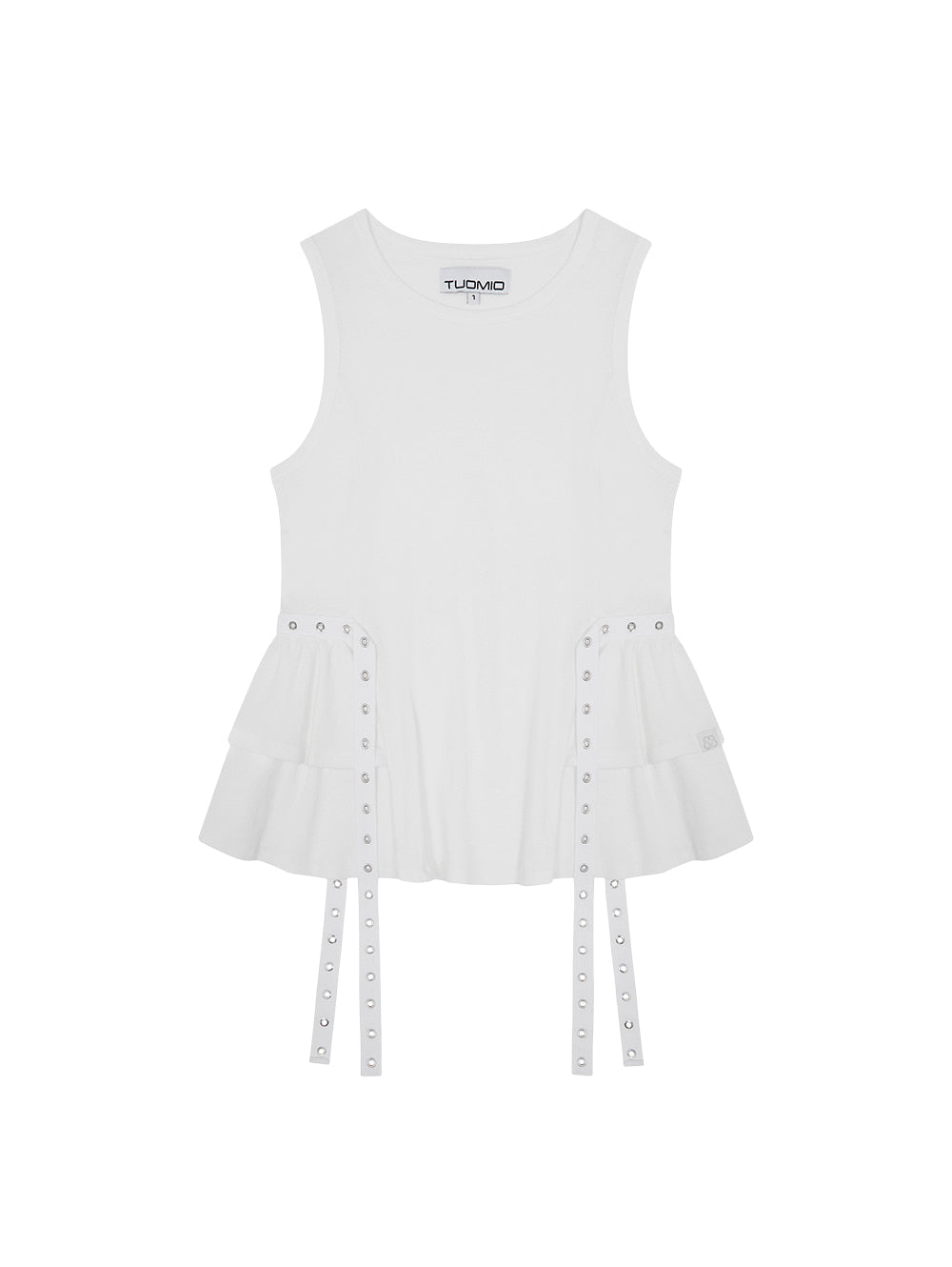 6/8 21:00発売【TUOMIO】EYELET BELTED TANK TOP