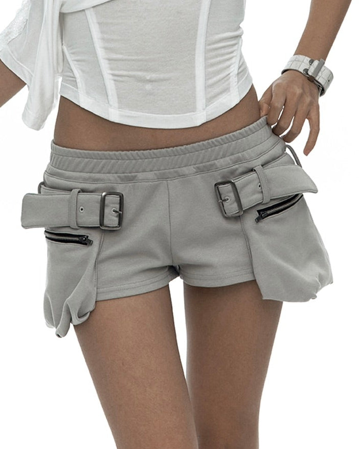 【Kashiko】Belted Pocket Shorts