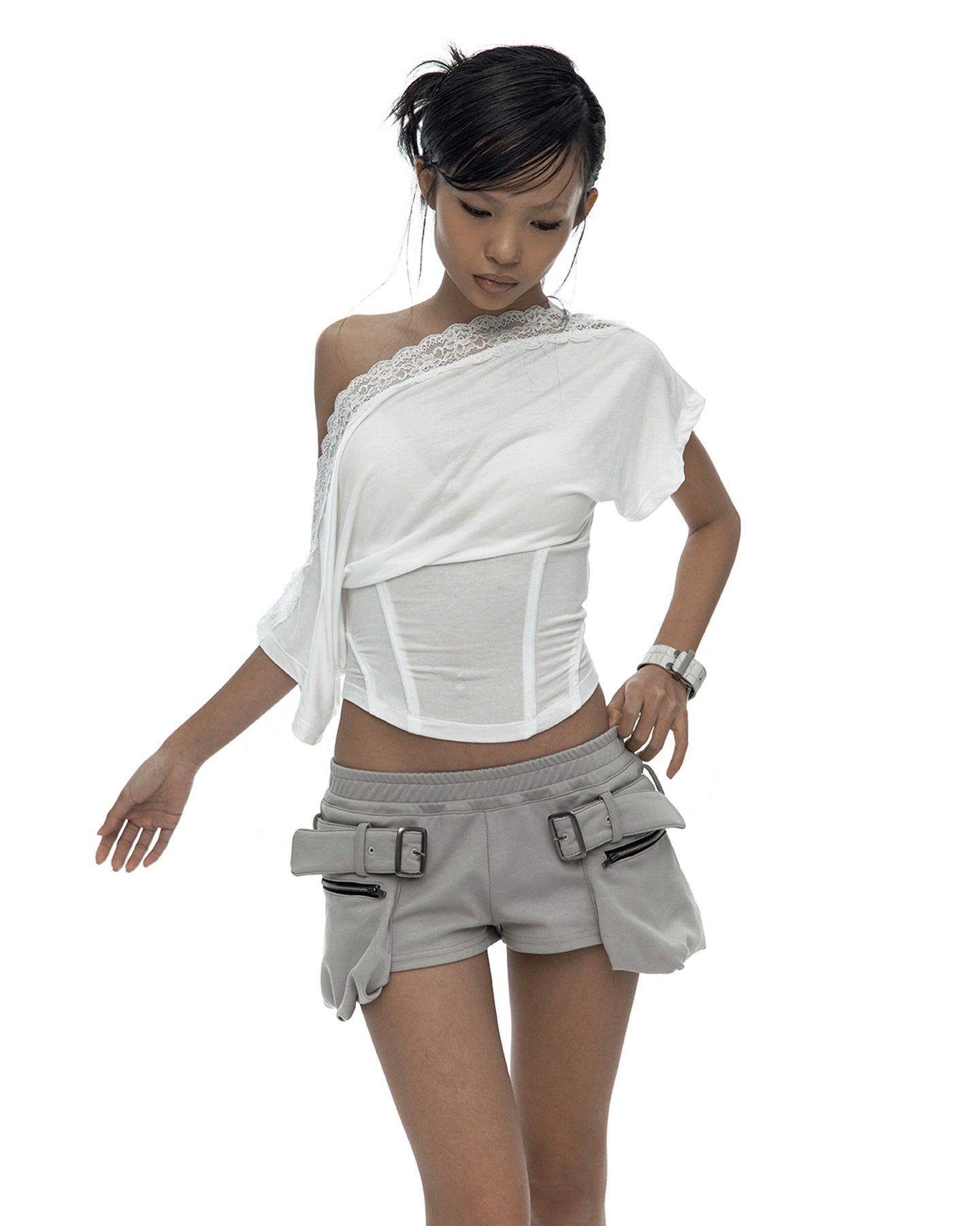【Kashiko】Belted Pocket Shorts