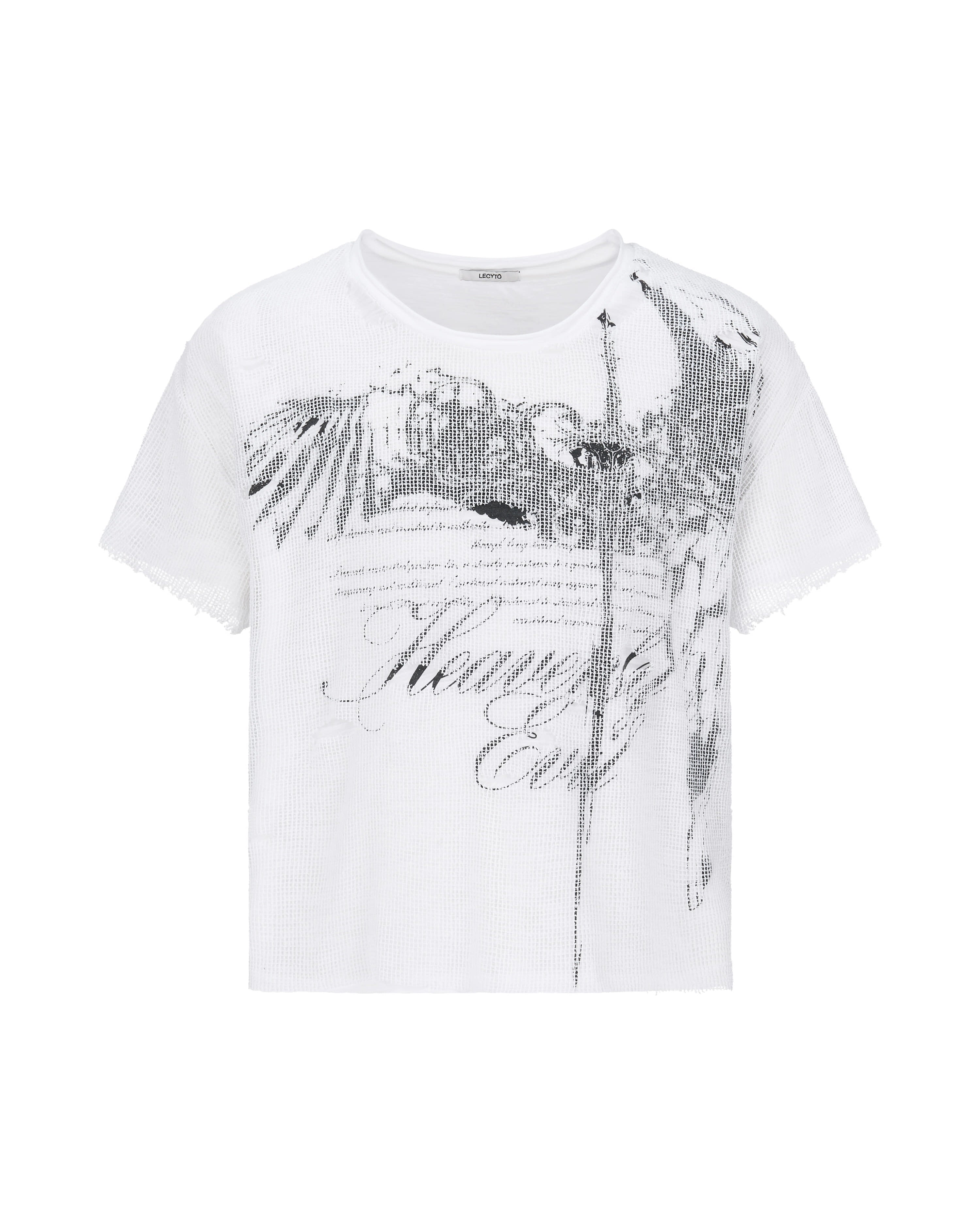 【LECYTO】Veil Mesh Layered T-Shirt
