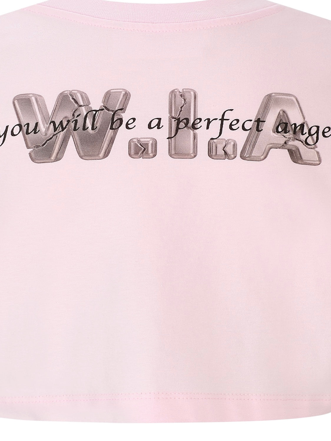 【W.I.A】W X N PINK CROP T-SHIRT 004