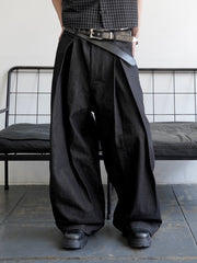 5/23 20:00発売【CHIKASHITSU PLUS HIGH】Deep tuck raw denim pants