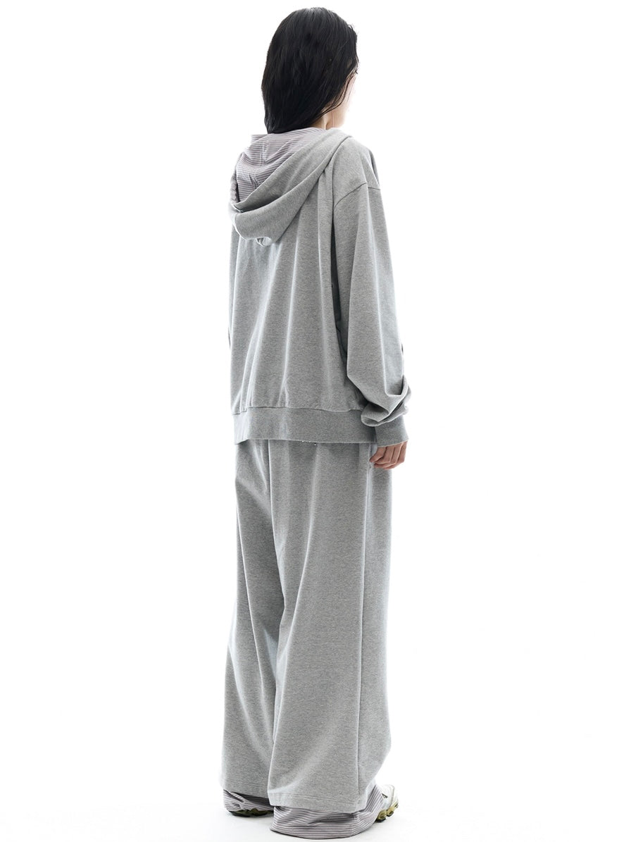 【OJOS】Hotfix Logo Wide Sweatpants