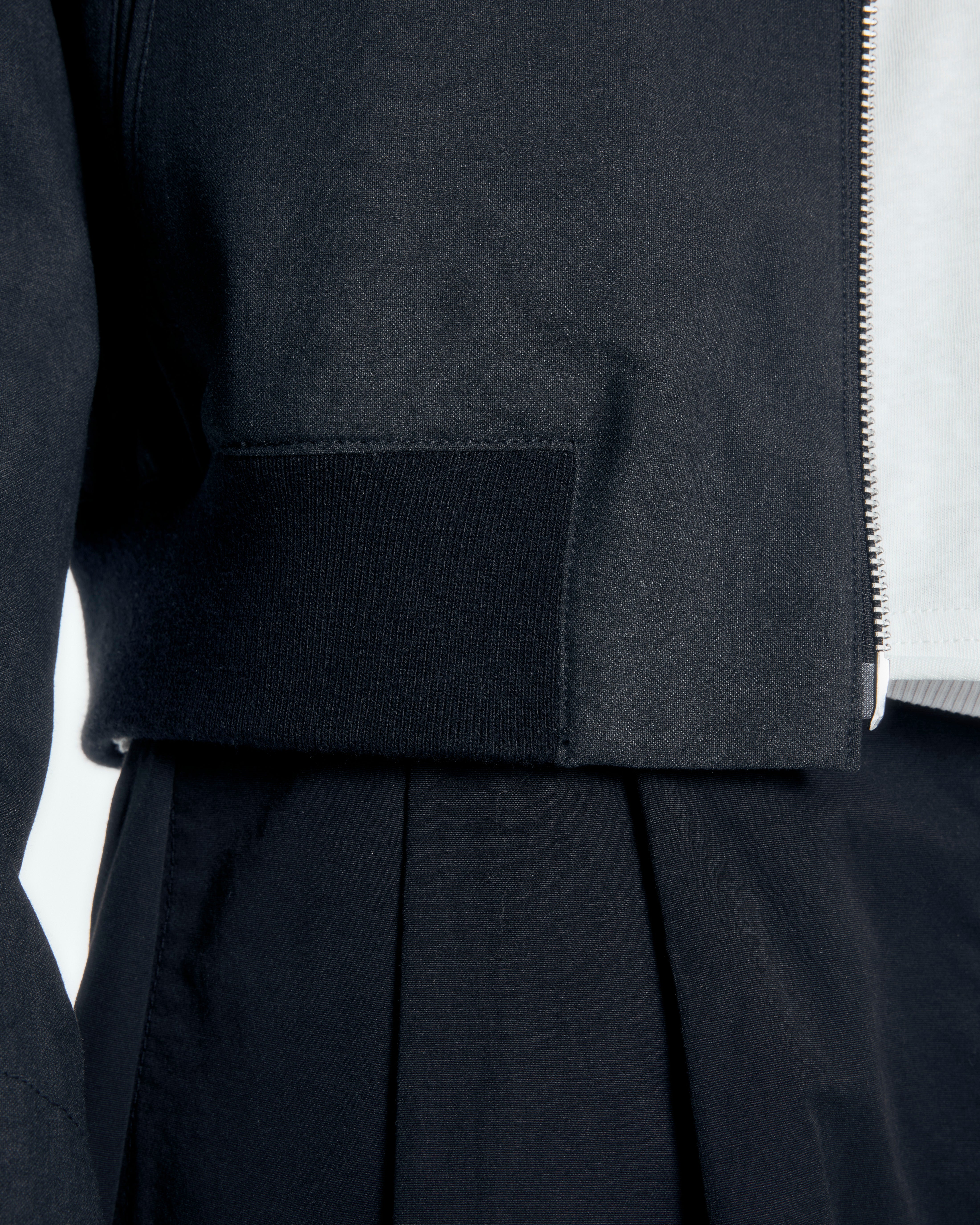 【CS】leather trim zip up jacket