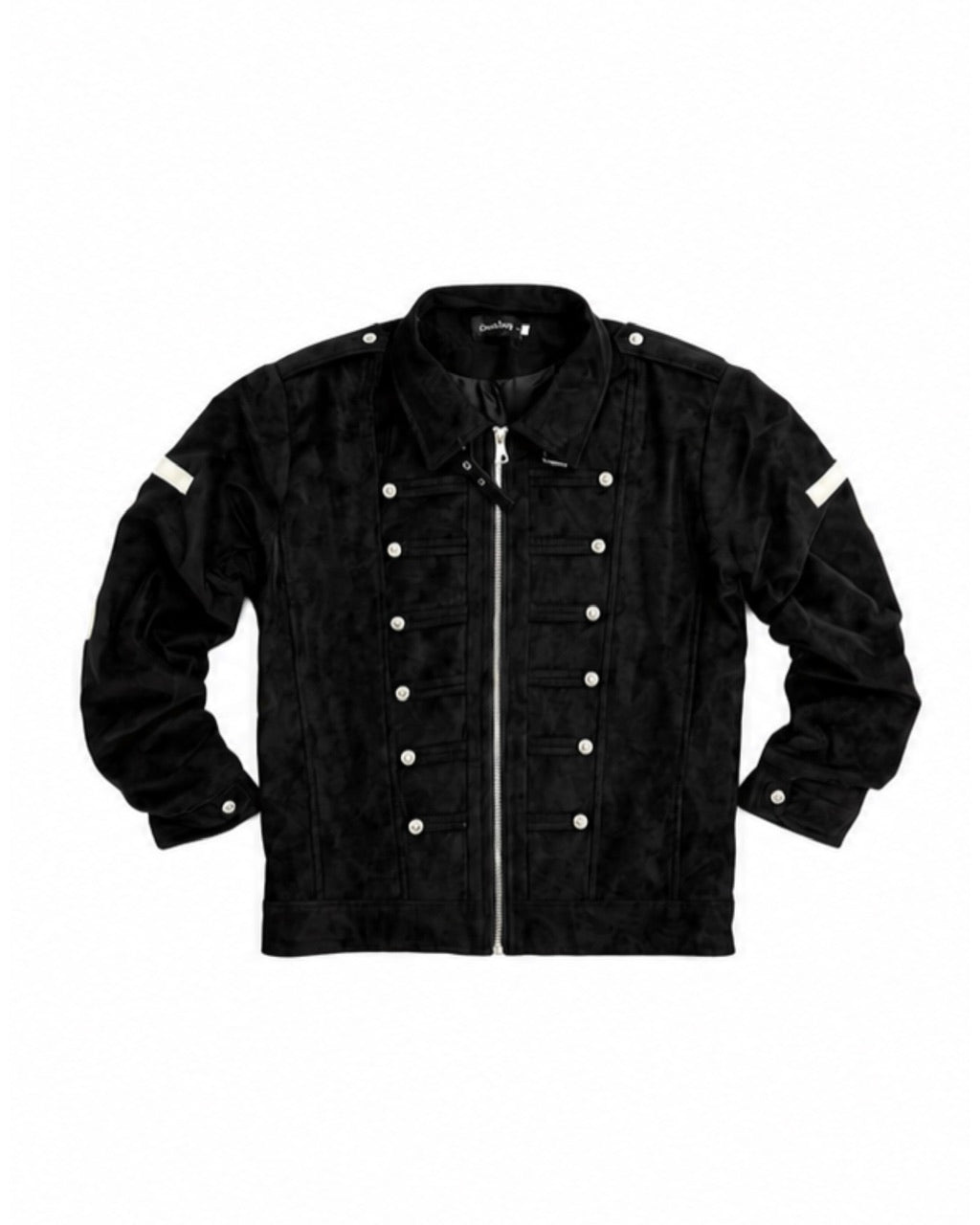 国際配送【Never mind the XU】cross emblem cropped leather jacket