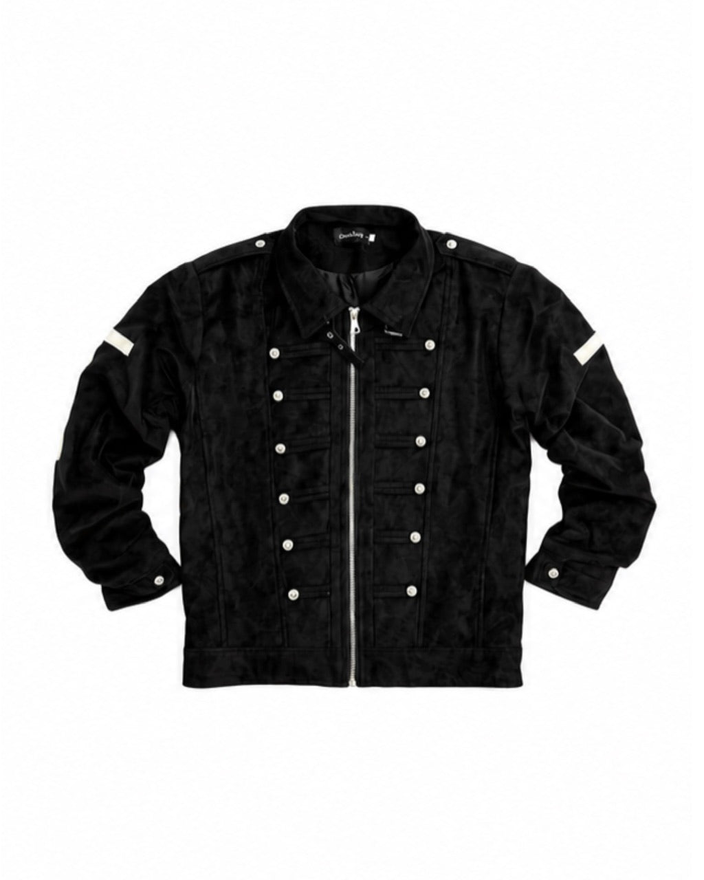 国際配送【Never mind the XU】cross emblem cropped leather jacket