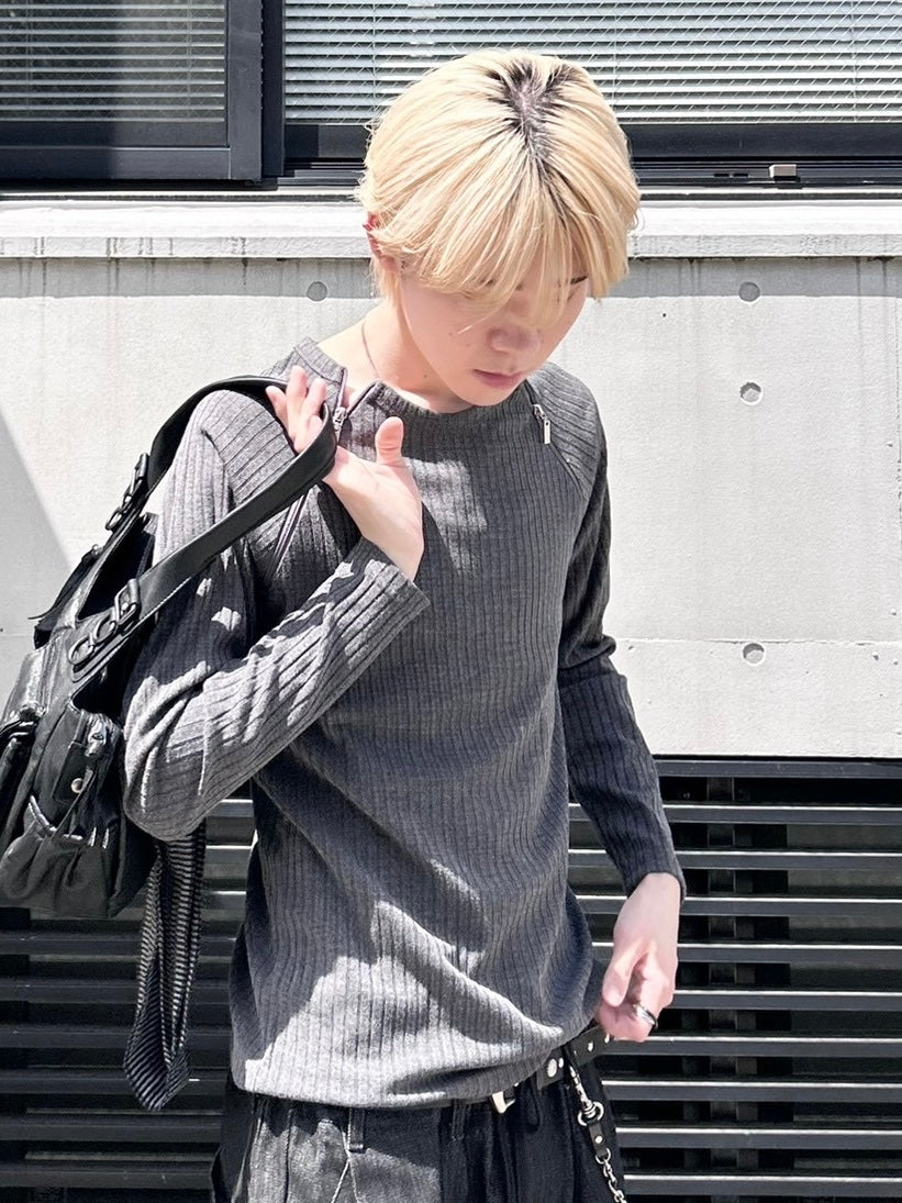 4/25 20:00発売 受注制【nmtc+】neck zip long sleeve (2color)