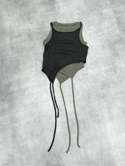7/17 20:00 発売 国際配送【Nerd out XU】sheer layered tank top