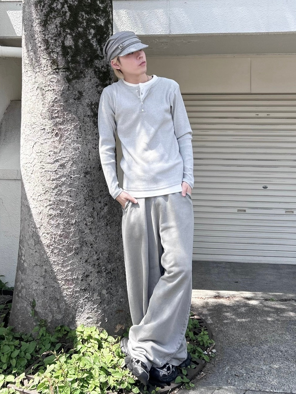 受注制【nmtc+】layered henley neck long sleeve (2color)