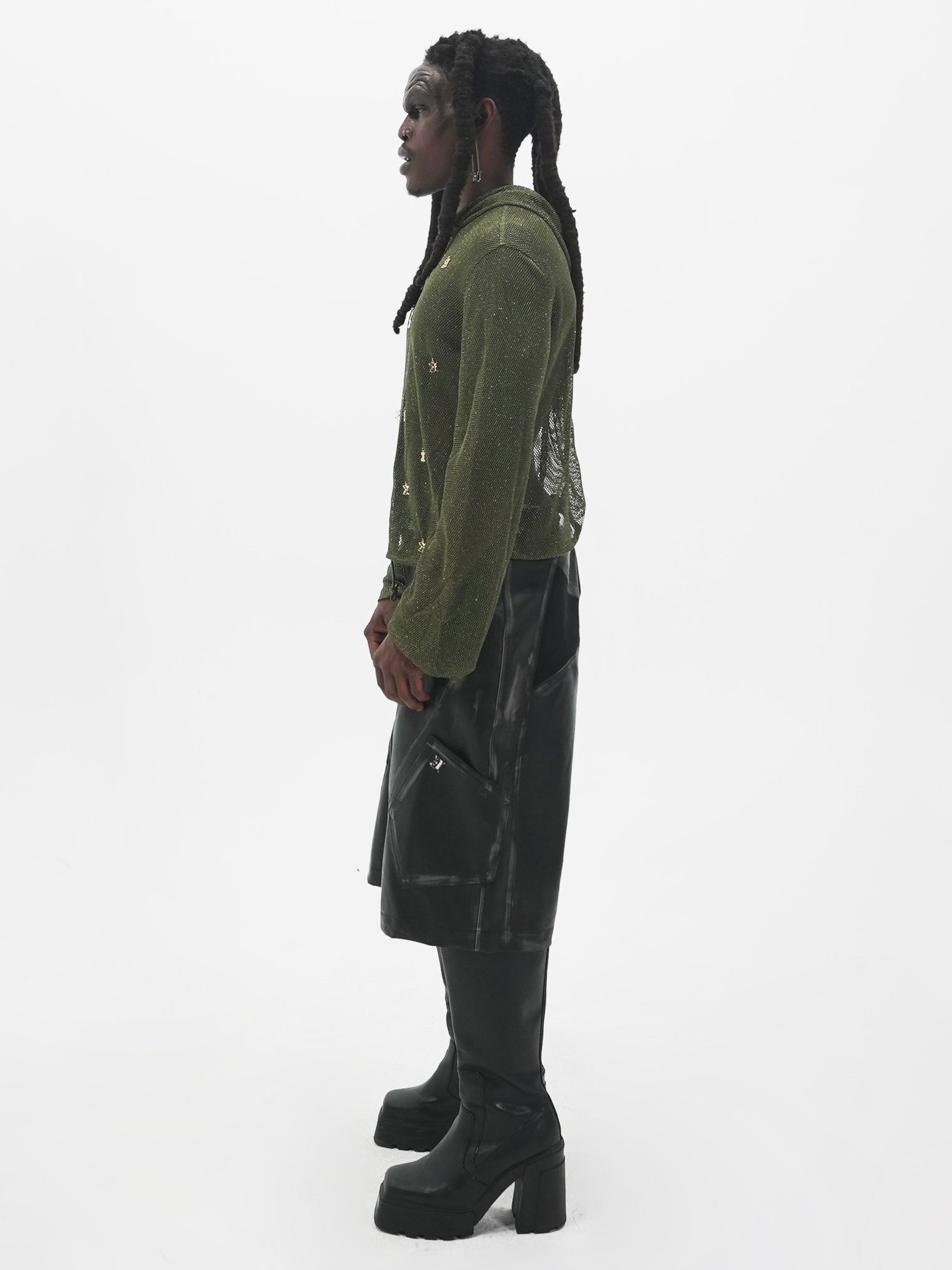 【E RIN AI E】E STARDUST MESH SNAP HOODIE