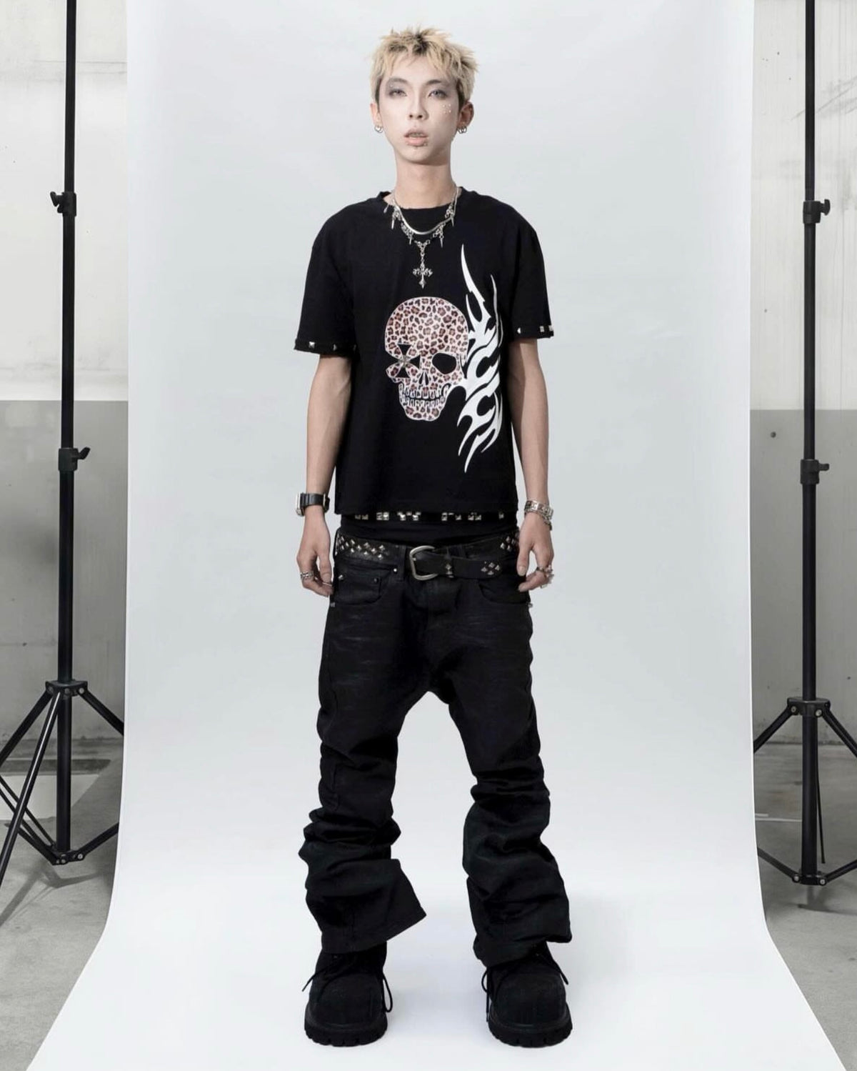 【LOWKEY CLUB】TRIBAL SKULL TEE