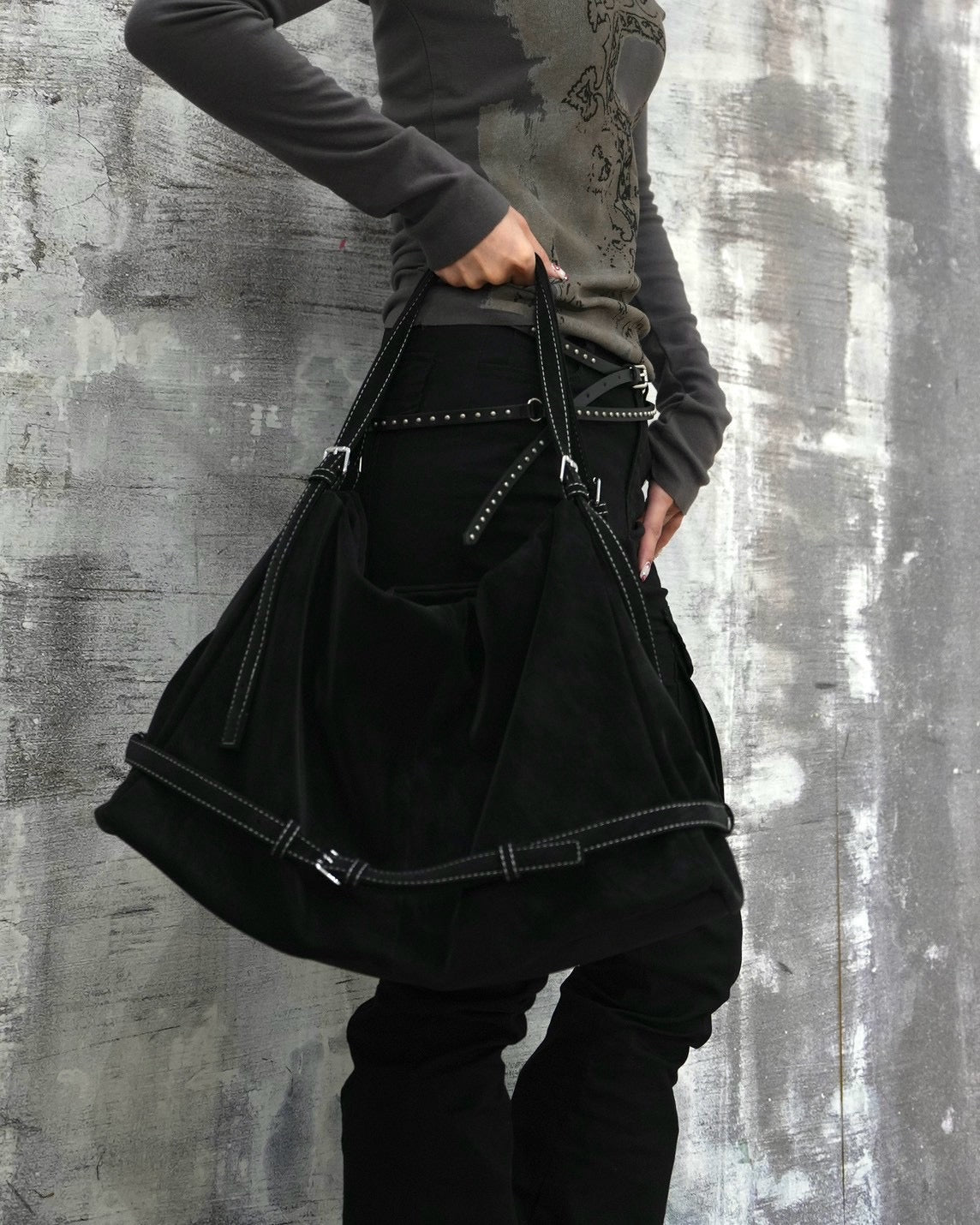 受注制【OaKS】suede boston bag (2color)
