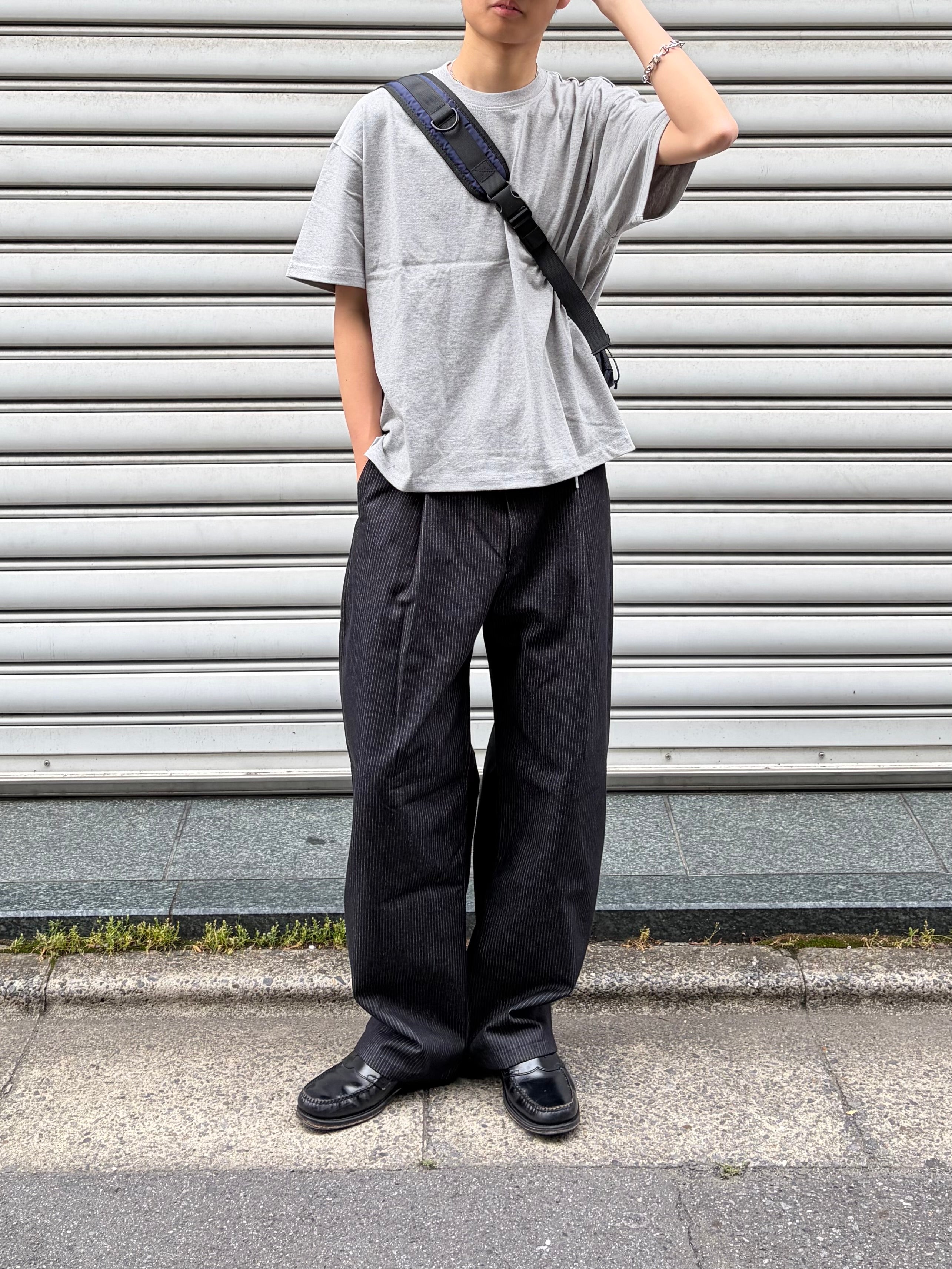 東京店WEB限定受注制【Chikashitsu +】stripe denim pants (2color)