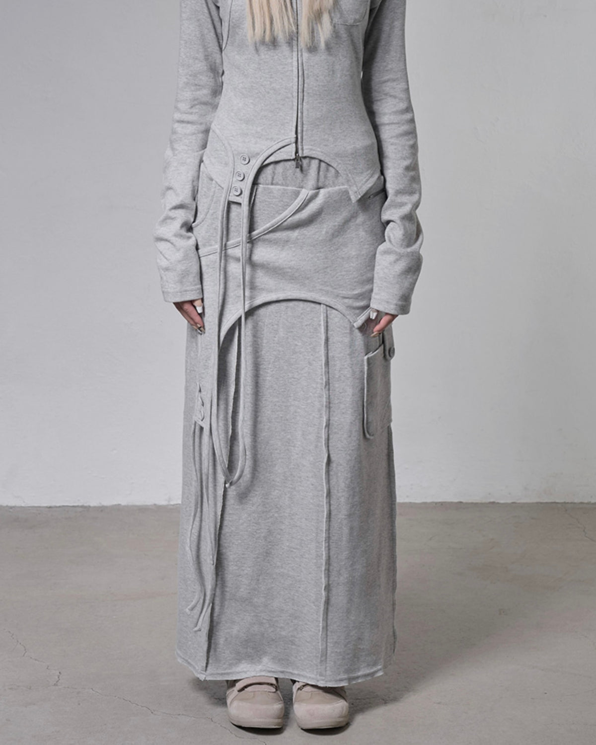 【FANCY CLUB】OVERLAY MAXI SKIRT