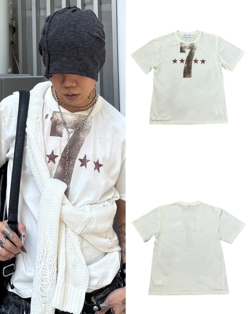 国際配送【Never mind the XU】damage 7 T-shirt