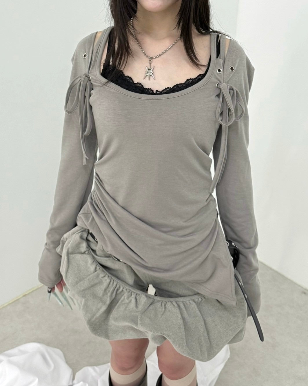 名古屋店WEB限定受注制【nmtc+】Eyelet Layered Bolero Set (3color)