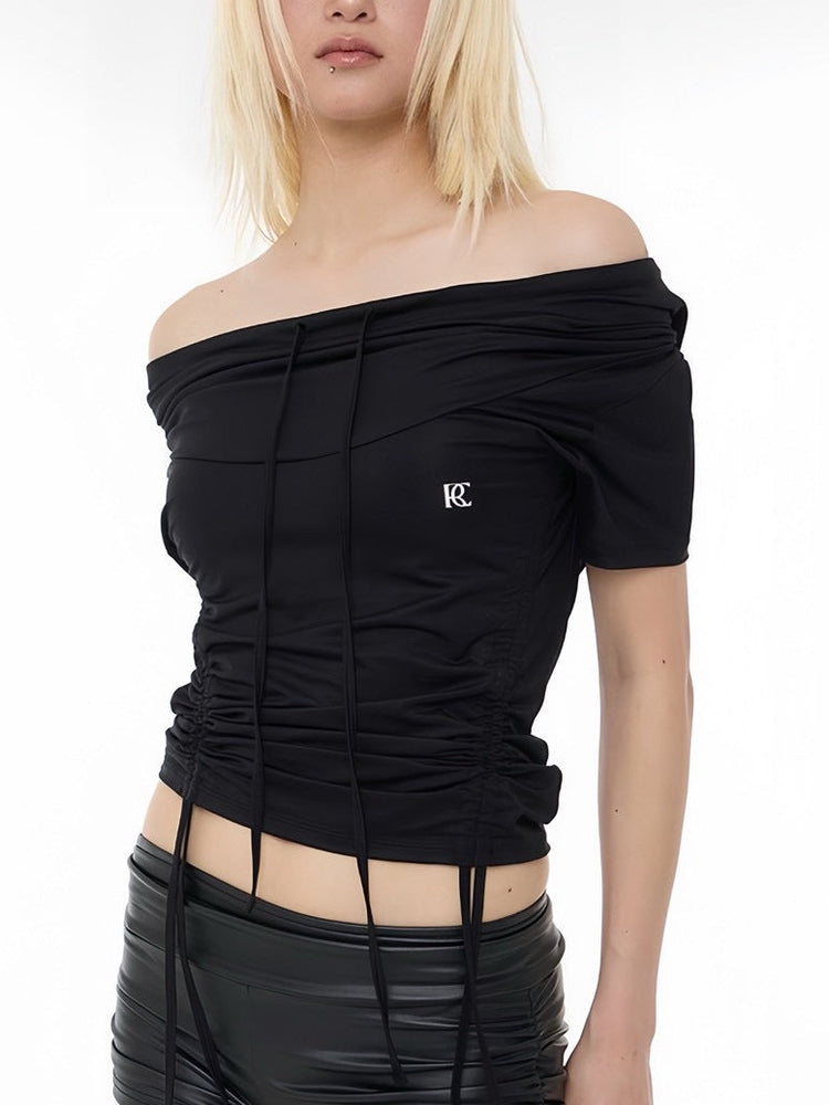 【ROCK CAKE】Shirring Hoodie Top