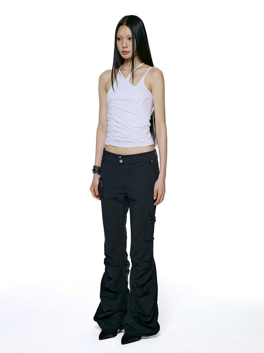 【ROCK CAKE】Shirring Pocket Flare Pants