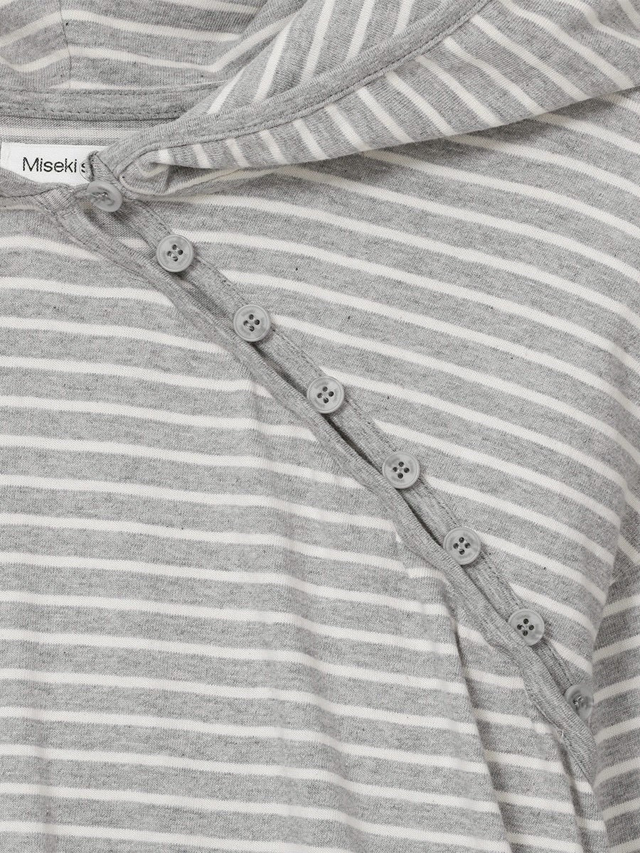 【Miseki seoul】Diagonal button Layered hoodie