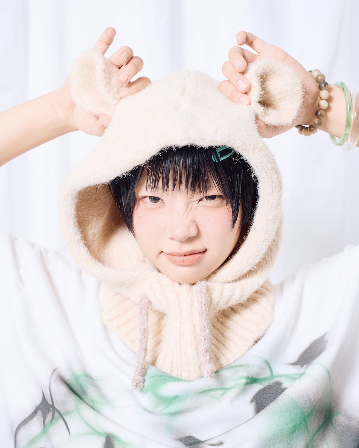 9/18 20:00 発売
国際配送【Nerd out XU】Kumasan Knit Balaclava