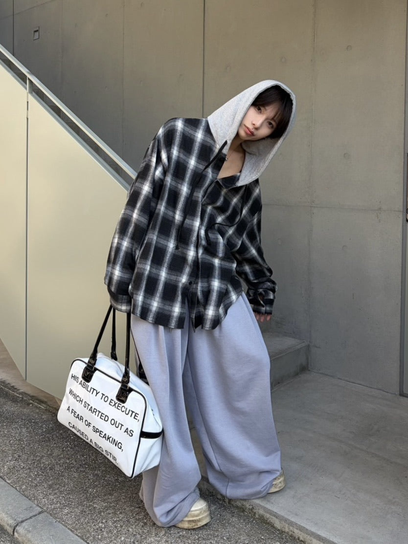 受注制【LUV CODE】line wide sweat pants (2color)