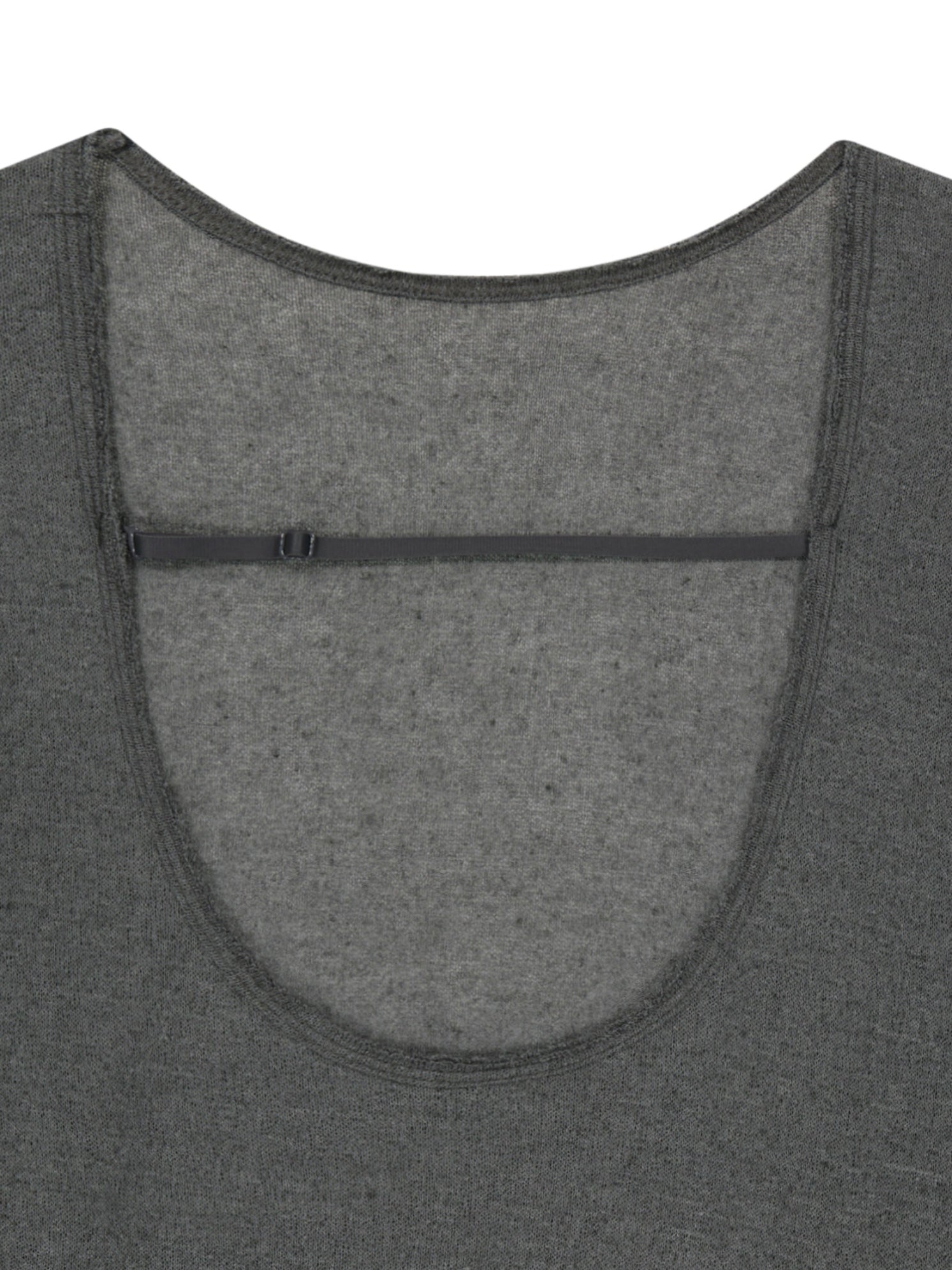 【OJOS】Raw Cut U-Neck Knit Top