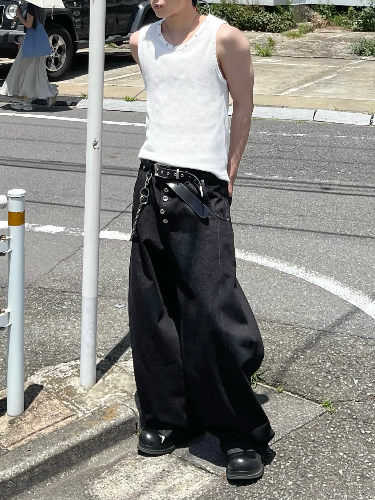大阪店WEB限定受注制【Chikashitsu +】button fly ballon denim pants (2color)