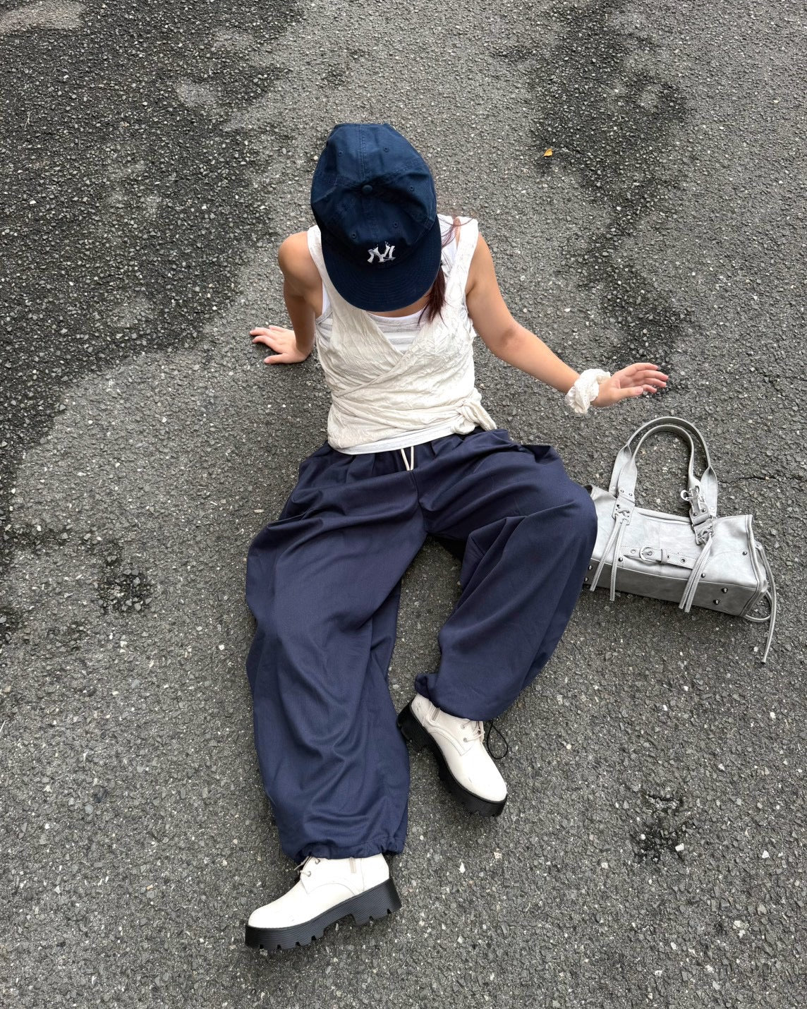 受注制【OaKS】city wrinkle bustier top (2color)